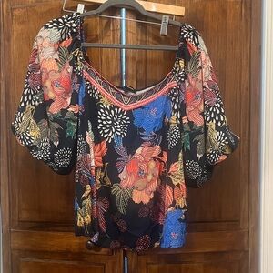 Jealous Tomato Floral Blouse - Black and Multicolor
